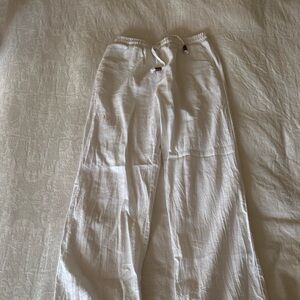 Love Tree White wide leg linen Pants